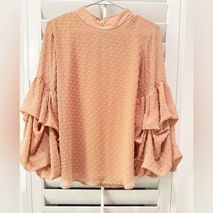 Blouse with bubble sleeves